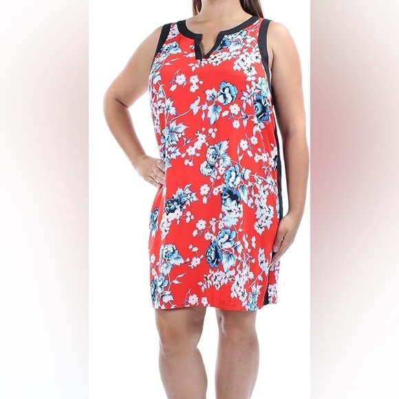 Kensie Dresses & Skirts - Kensie Red Floral Midi Dress Size: Large